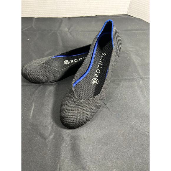 Rothy's Black Round Toe Ballet flats knit Size 6.5 - Picture 1 of 6
